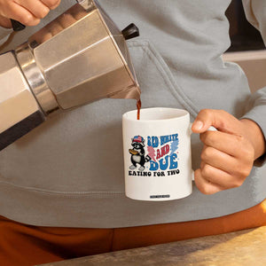 Funny 4th Of July Pregnancy Announcement Racoon Coffee Mug Red White And Due Eating For Two TS11 Print Your Wear