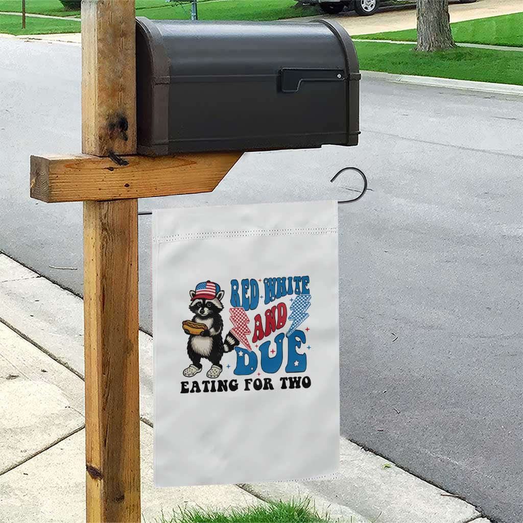 Funny 4th Of July Pregnancy Announcement Racoon Garden Flag Red White And Due Eating For Two TS11 Print Your Wear