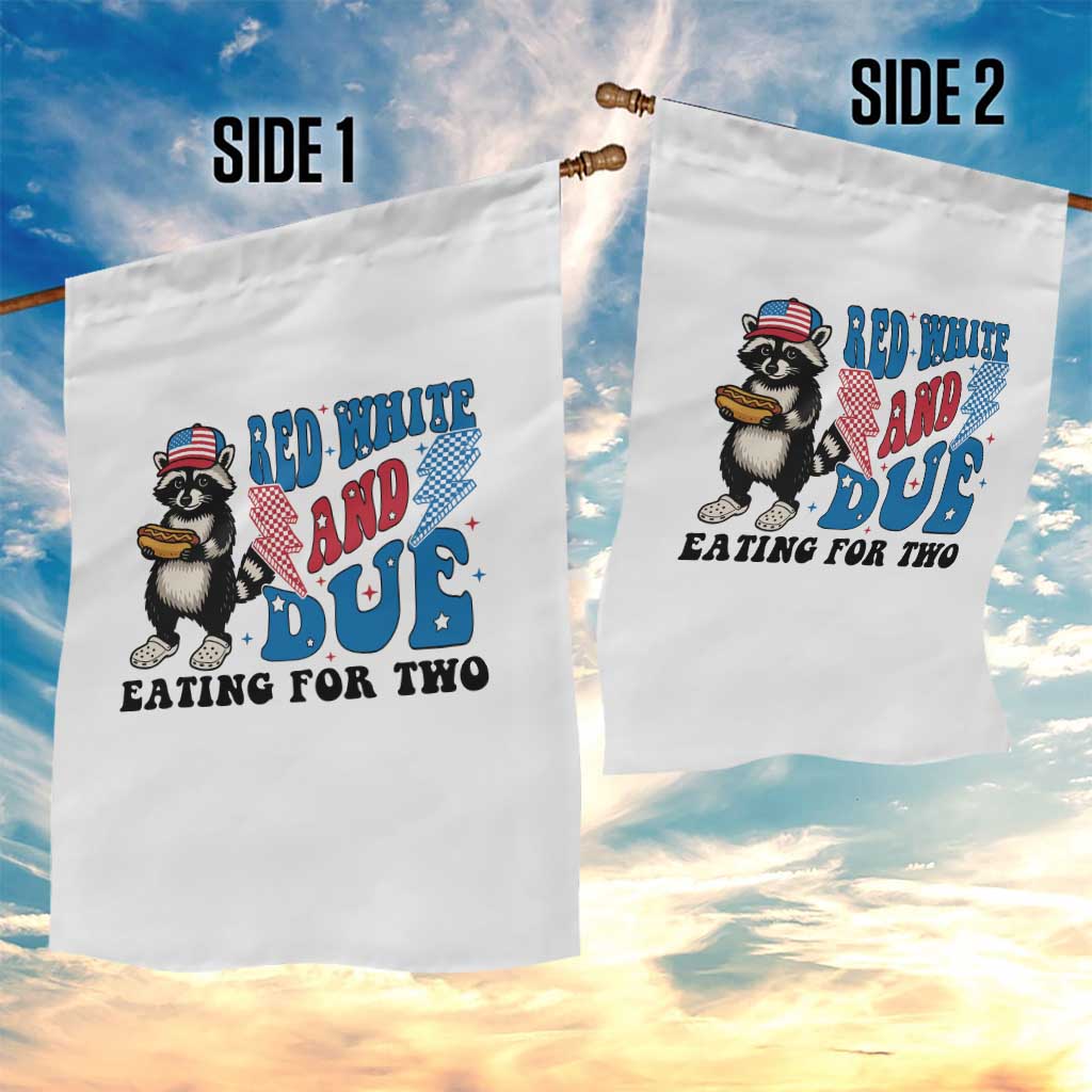 Funny 4th Of July Pregnancy Announcement Racoon Garden Flag Red White And Due Eating For Two TS11 Print Your Wear