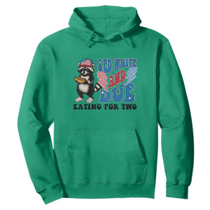 Funny 4th Of July Pregnancy Announcement Racoon Hoodie Red White And Due Eating For Two TS11 Irish Green Print Your Wear