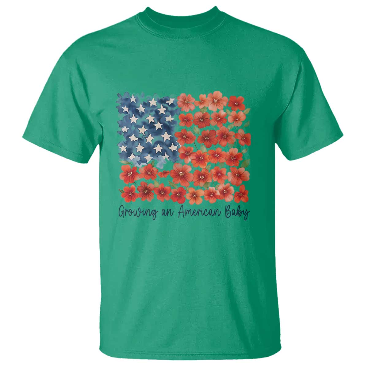 Funny 4th Of July Pregnancy Announcement T Shirt Growing An American Baby USA Flag Flowers TS11 Irish Green Print Your Wear