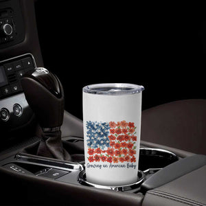 Funny 4th Of July Pregnancy Announcement Tumbler Cup Growing An American Baby USA Flag Flowers TS11 Print Your Wear
