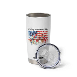 Funny 4th Of July Pregnancy Announcement Tumbler Cup Growing An American Baby USA Flag TS11 Print Your Wear