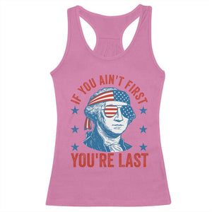 Funny 4th Of July Racerback Tank Top George Washington Stay Strapped Or Get Clapped TS10 Azalea Print Your Wear