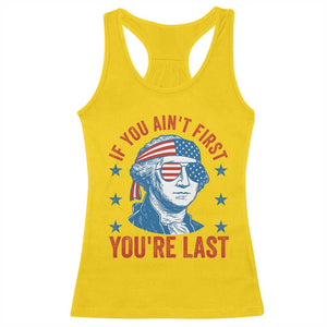 Funny 4th Of July Racerback Tank Top George Washington Stay Strapped Or Get Clapped TS10 Daisy Print Your Wear