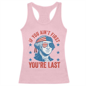 Funny 4th Of July Racerback Tank Top George Washington Stay Strapped Or Get Clapped TS10 Light Pink Print Your Wear
