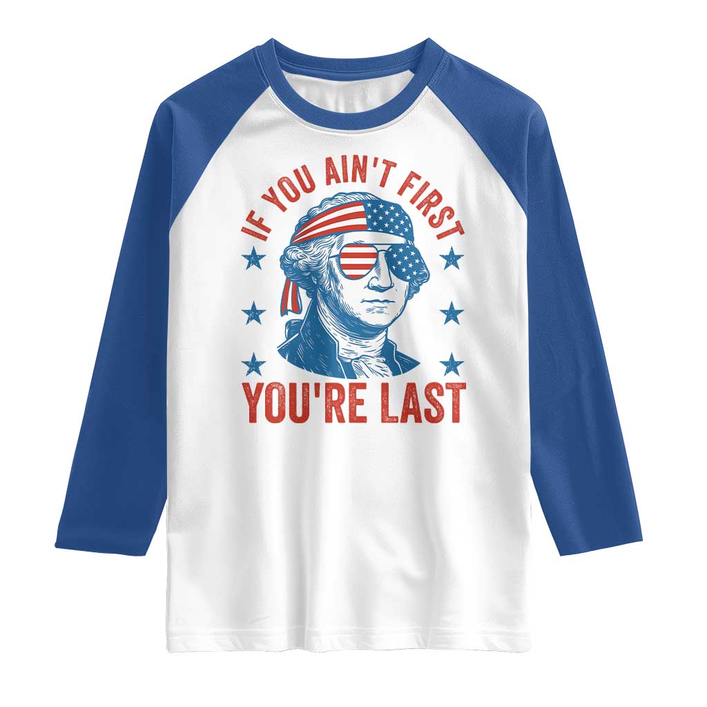 Funny 4th Of July Raglan Shirt George Washington Stay Strapped Or Get Clapped TS10 White Royal Print Your Wear