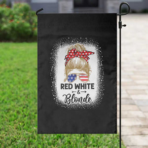 Funny 4th Of July Red White And Blonde Garden Flag Messy Bun Girl American Flag Sunglasses TS11 Print Your Wear
