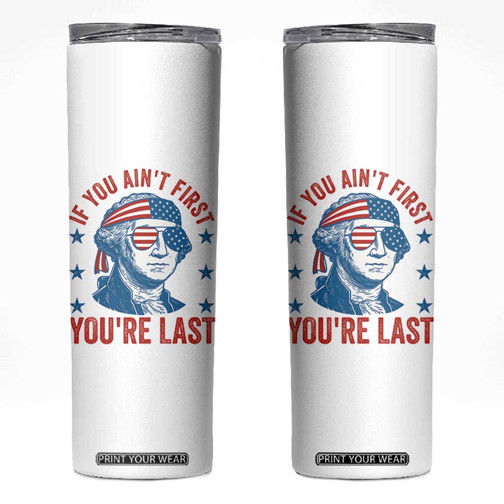 Funny 4th Of July Skinny Tumbler George Washington Stay Strapped Or Get Clapped TS10 White Print Your Wear
