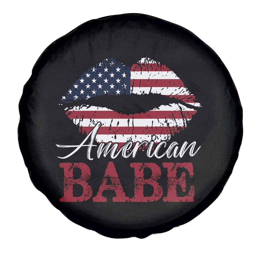 Funny 4th Of July Spare Tire Cover American Babe Flag Vintage Lips TS11 Print Your Wear