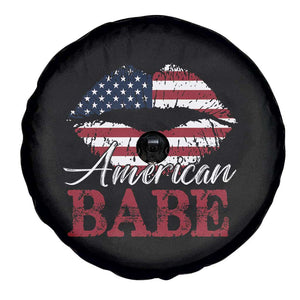 Funny 4th Of July Spare Tire Cover American Babe Flag Vintage Lips TS11 Print Your Wear