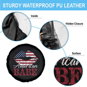 Funny 4th Of July Spare Tire Cover American Babe Flag Vintage Lips TS11 Print Your Wear