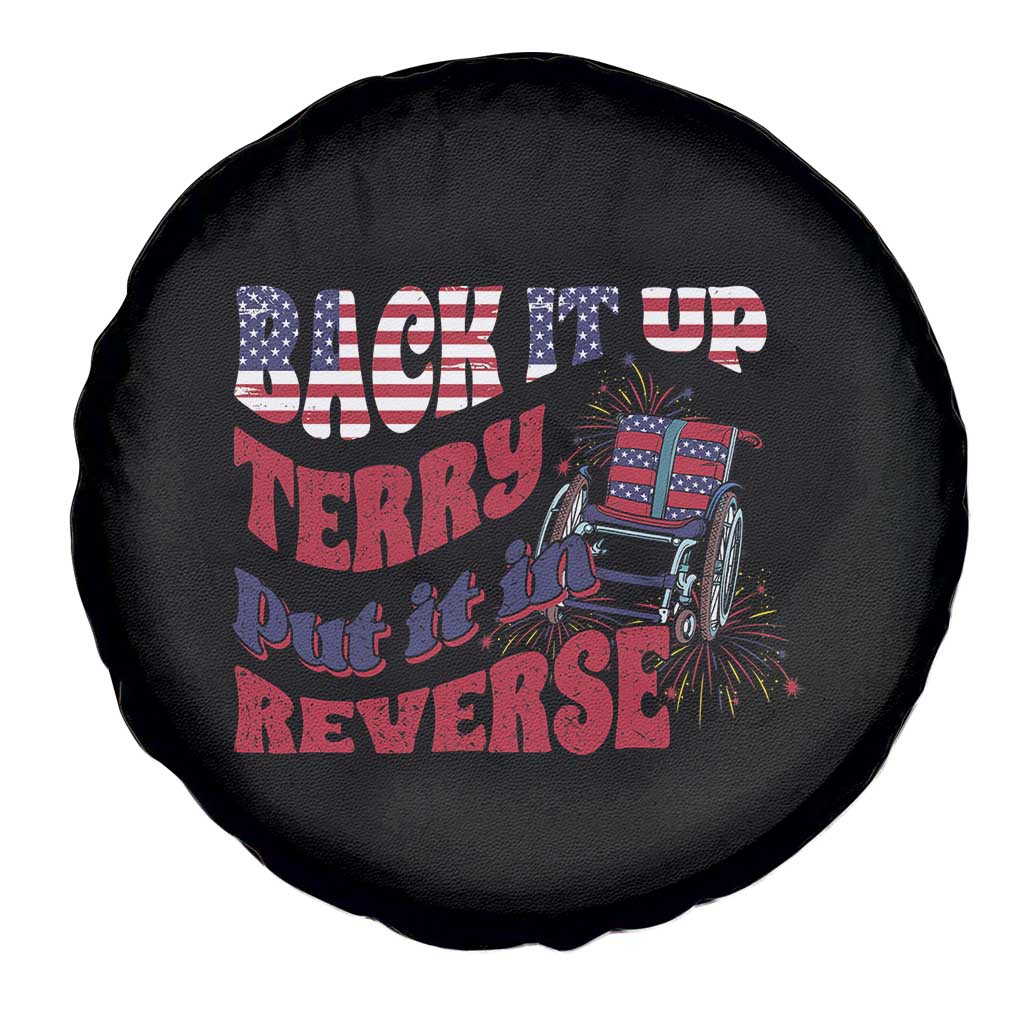 Funny 4th Of July Spare Tire Cover Back Up Terry Put It In Reverse Fireworks Retro Groovy TS02 Print Your Wear