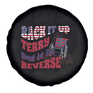 Funny 4th Of July Spare Tire Cover Back Up Terry Put It In Reverse Fireworks Retro Groovy TS02 Print Your Wear
