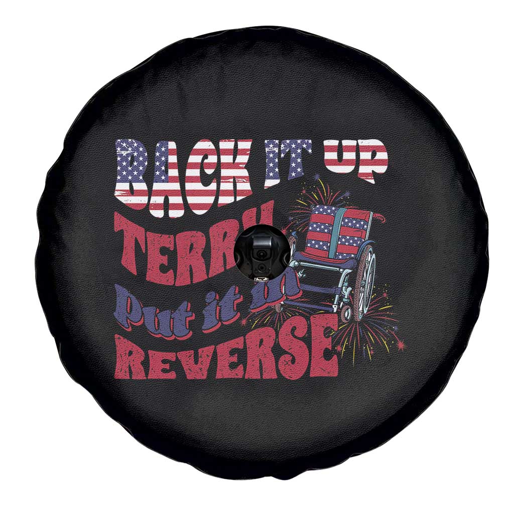 Funny 4th Of July Spare Tire Cover Back Up Terry Put It In Reverse Fireworks Retro Groovy TS02 Print Your Wear