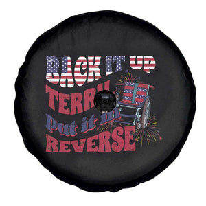 Funny 4th Of July Spare Tire Cover Back Up Terry Put It In Reverse Fireworks Retro Groovy TS02 Print Your Wear