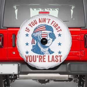 Funny 4th Of July Spare Tire Cover George Washington Stay Strapped Or Get Clapped TS10 White Print Your Wear