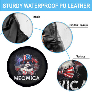 Funny 4th Of July Spare Tire Cover Meowica American Flag USA Cat TS11 Print Your Wear