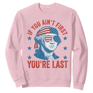 Funny 4th Of July Sweatshirt George Washington Stay Strapped Or Get Clapped TS10 Light Pink Print Your Wear