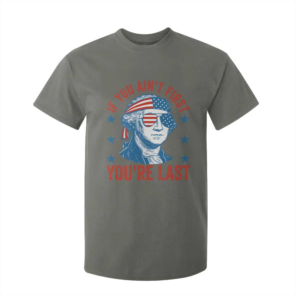 Funny 4th Of July T Shirt For Kid George Washington Stay Strapped Or Get Clapped TS10 Military Green Print Your Wear