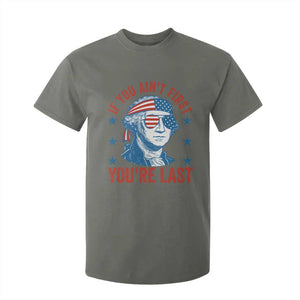 Funny 4th Of July T Shirt For Kid George Washington Stay Strapped Or Get Clapped TS10 Military Green Print Your Wear