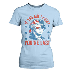 Funny 4th Of July T Shirt For Women George Washington Stay Strapped Or Get Clapped TS10 Light Blue Print Your Wear