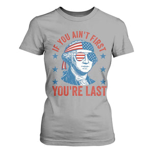 Funny 4th Of July T Shirt For Women George Washington Stay Strapped Or Get Clapped TS10 Sport Gray Print Your Wear