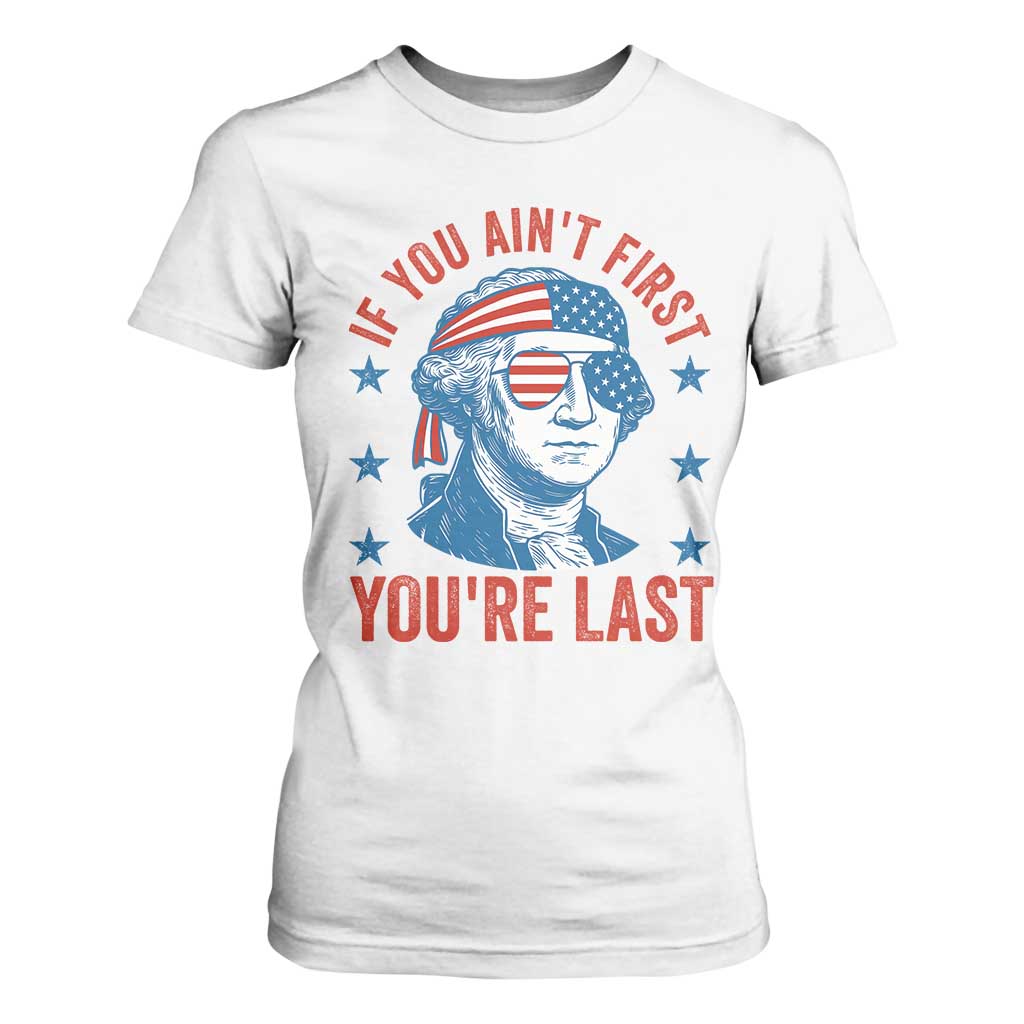 Funny 4th Of July T Shirt For Women George Washington Stay Strapped Or Get Clapped TS10 White Print Your Wear