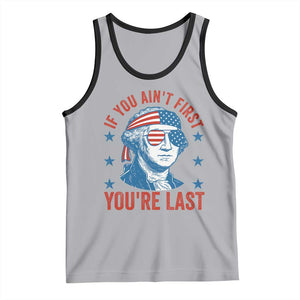 Funny 4th Of July Tank Top George Washington Stay Strapped Or Get Clapped TS10 Athletic Heather Black Print Your Wear