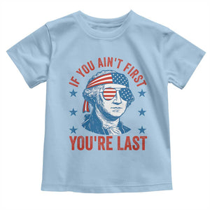 Funny 4th Of July Toddler T Shirt George Washington Stay Strapped Or Get Clapped TS10 Light Blue Print Your Wear
