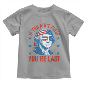 Funny 4th Of July Toddler T Shirt George Washington Stay Strapped Or Get Clapped TS10 Sport Gray Print Your Wear