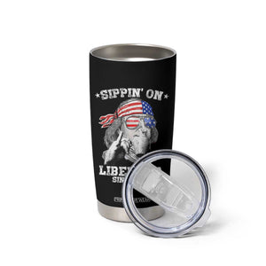 Funny 4th Of July Tumbler Cup Sippin On Liber Tea Liberty Ben Franklin 1776 USA Flag TS10 Print Your Wear