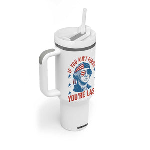 Funny 4th Of July Tumbler With Handle George Washington Stay Strapped Or Get Clapped TS10 Print Your Wear