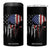 Funny 4th Of July Vintage American Flag Skull Skeleton 4 in 1 Can Cooler Tumbler TS11 One Size: 16 oz Black Print Your Wear