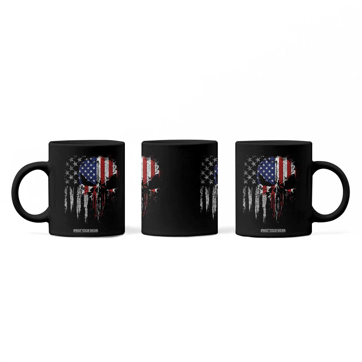 Funny 4th Of July Vintage American Flag Skull Skeleton Coffee Mug TS11 Print Your Wear