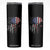 Funny 4th Of July Vintage American Flag Skull Skeleton Skinny Tumbler TS11 Black Print Your Wear