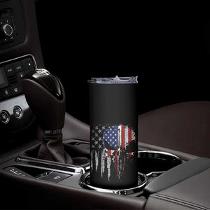 Funny 4th Of July Vintage American Flag Skull Skeleton Skinny Tumbler TS11 Print Your Wear