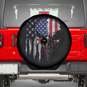 Funny 4th Of July Vintage American Flag Skull Skeleton Spare Tire Cover TS11 Black Print Your Wear
