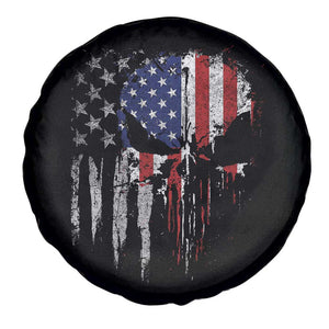 Funny 4th Of July Vintage American Flag Skull Skeleton Spare Tire Cover TS11 Print Your Wear