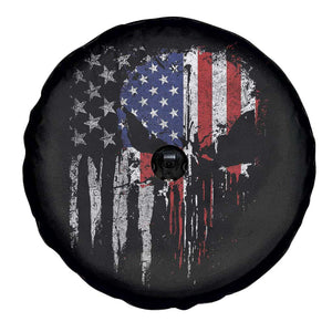 Funny 4th Of July Vintage American Flag Skull Skeleton Spare Tire Cover TS11 Print Your Wear