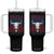Funny 4th Of July Western Tumbler With Handle America EST 1776 Long Horn Skull TS11 One Size: 40 oz Black Print Your Wear
