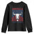 Funny 4th Of July Western Youth Sweatshirt America EST 1776 Long Horn Skull TS11 Black Print Your Wear