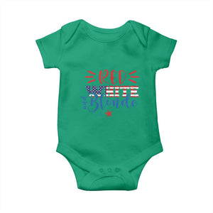 Funny 4th Of july Red White And Blonde Baby Onesie Patriotic American Flag TS11 Irish Green Print Your Wear