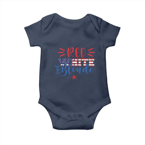 Funny 4th Of july Red White And Blonde Baby Onesie Patriotic American Flag TS11 Navy Print Your Wear