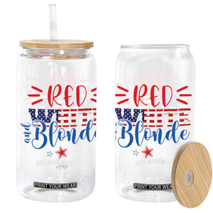 Funny 4th Of july Red White And Blonde Glass Can Patriotic American Flag TS11 Black Print Your Wear