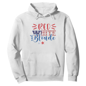 Funny 4th Of july Red White And Blonde Hoodie Patriotic American Flag TS11 White Print Your Wear