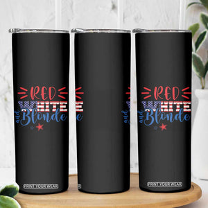 Funny 4th Of july Red White And Blonde Skinny Tumbler Patriotic American Flag TS11 Print Your Wear
