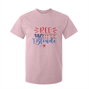Funny 4th Of july Red White And Blonde T Shirt For Kid Patriotic American Flag TS11 Light Pink Print Your Wear