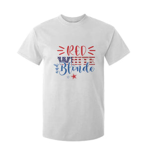 Funny 4th Of july Red White And Blonde T Shirt For Kid Patriotic American Flag TS11 White Print Your Wear