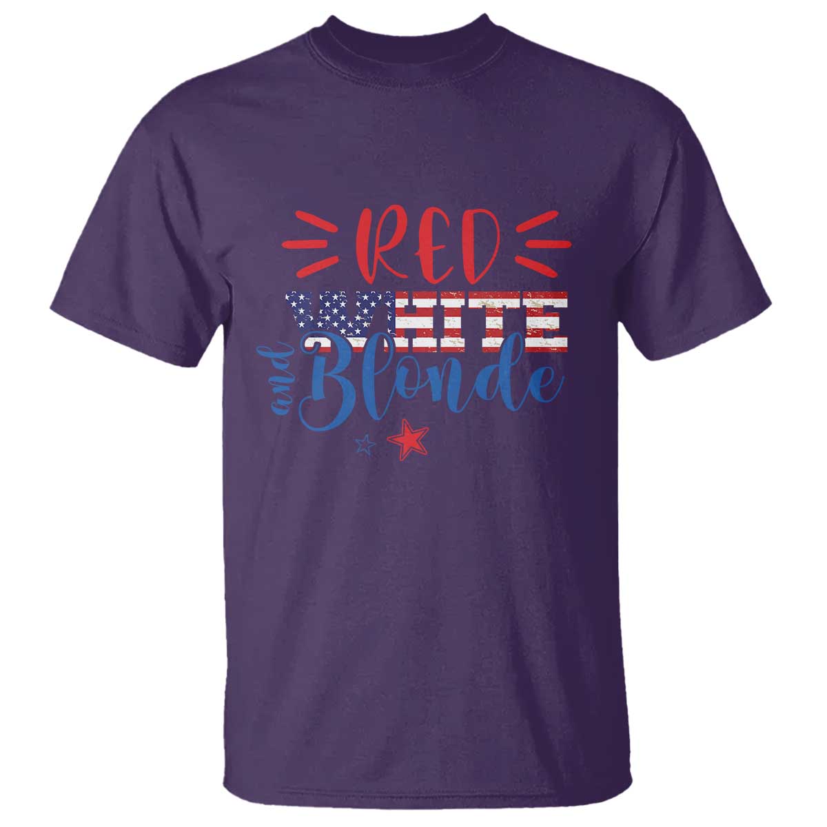Funny 4th Of july Red White And Blonde T Shirt Patriotic American Flag TS11 Purple Print Your Wear